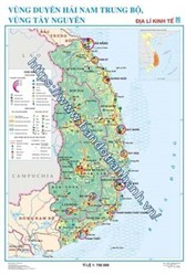 Bản đồ Vùng duyên hải Nam Trung Bộ, vùng Tây Nguyên - Địa lí kinh tế